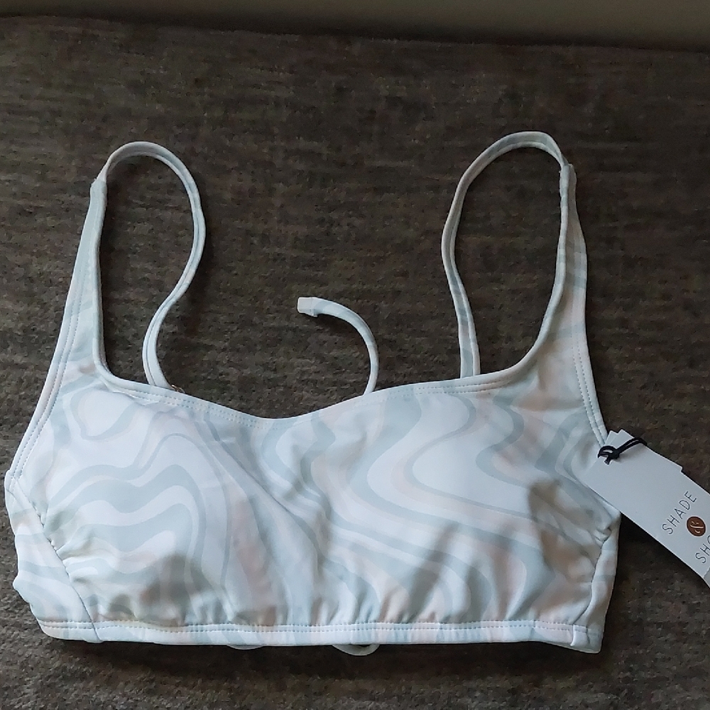 NWT Shade And Shore Women's White Swim Top Size Small